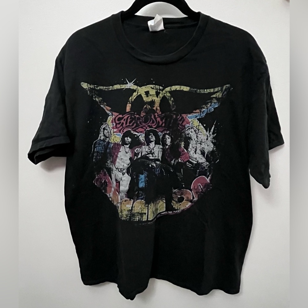 Aerosmith Port and Company Black Graphic Tee